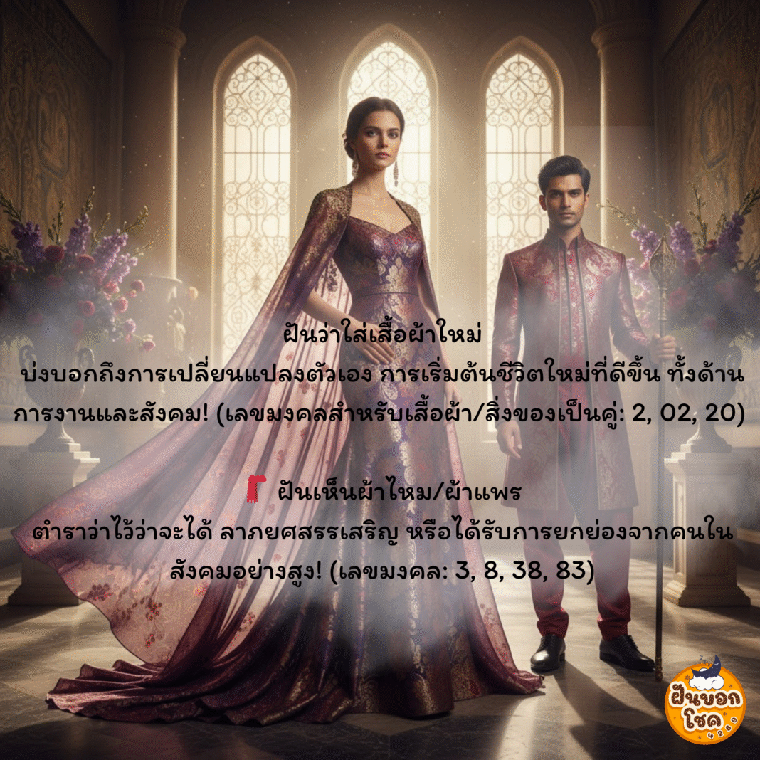 ฝันว่า “ใส่เสื้อผ้าใหม่” หรือ “ผ้าไหม” การเปลี่ยนแปลงตัวเองและลาภยศ!