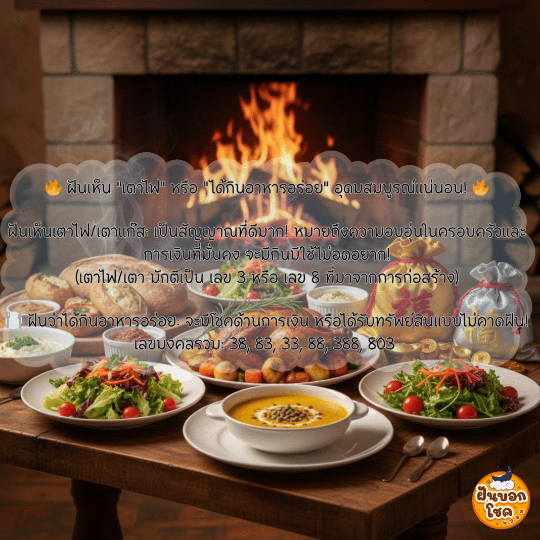 ฝันเห็น “เตาไฟ” หรือ “ได้กินอาหารอร่อย” อุดมสมบูรณ์แน่นอน!